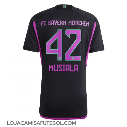 Camisa de Futebol Bayern Munich Jamal Musiala #42 Equipamento Secundário 2023-24 Manga Curta